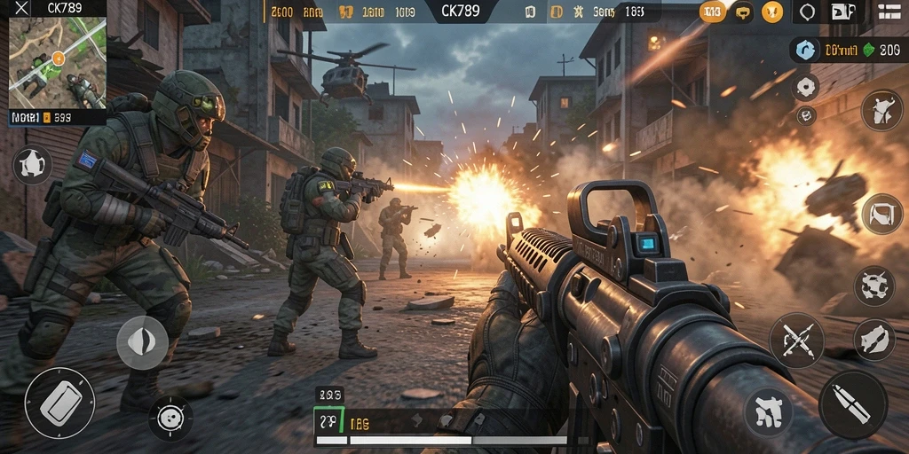 Screenshot CK789 menampilkan gameplay pertempuran yang mendebarkan.