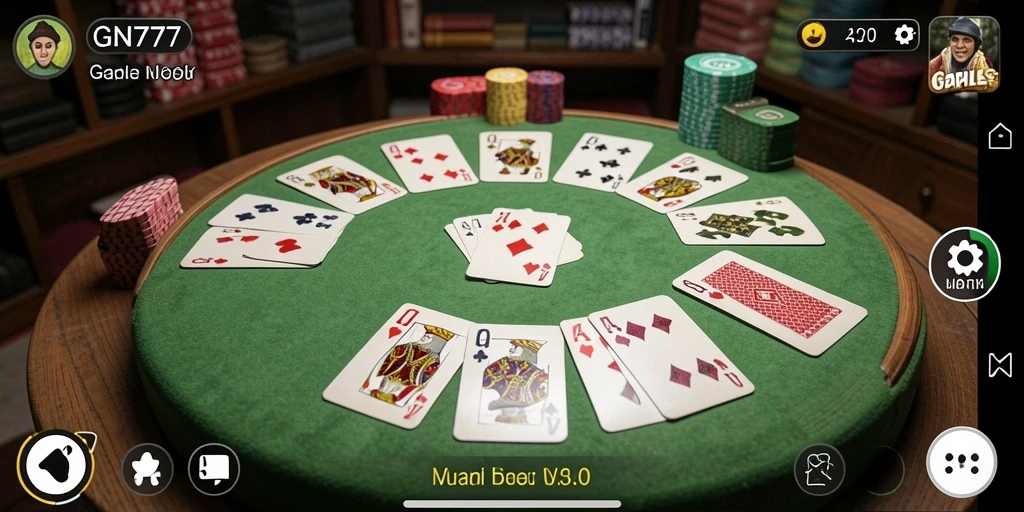 Gameplay seru dan interaktif dalam GN777 dengan tema Gaple.