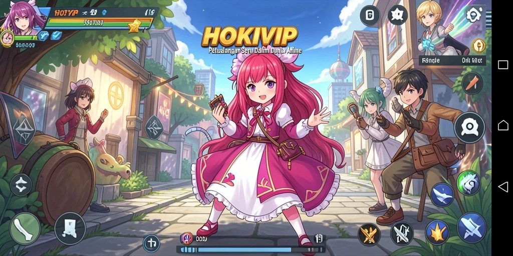 Gambaran gameplay HOKIVIP dengan karakter anime yang menarik.