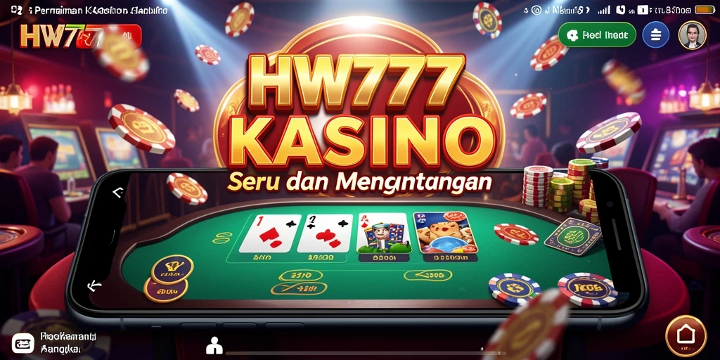 Screenshot utama HW777 menampilkan gameplay Kasino yang menarik.