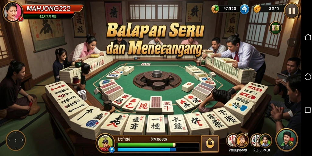 Tampilan balapan seru dalam MAHJONG222 yang menegangkan.