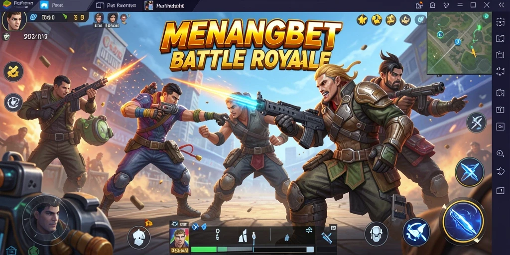 Screenshot MENANGBET menampilkan aksi seru dalam gameplay Battle Royale.