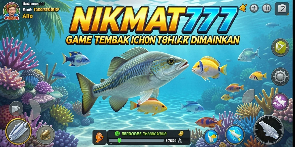 Screenshot gameplay menunjukkan serunya menangkap ikan berwarna-warni.
