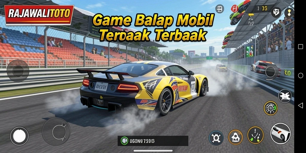 Tampilan gameplay seru dalam balapan mobil RAJAWALITOTO.