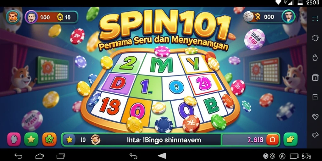 Tampilan gameplay menarik dari SPIN101 yang penuh warna.