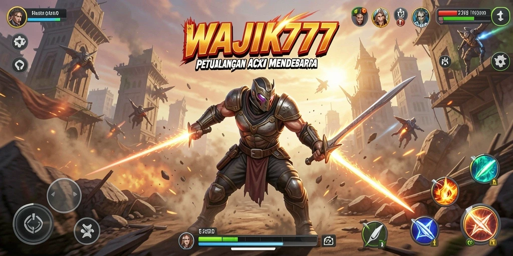 Tampilan gameplay seru dalam WAJIK777 saat bertempur melawan musuh.